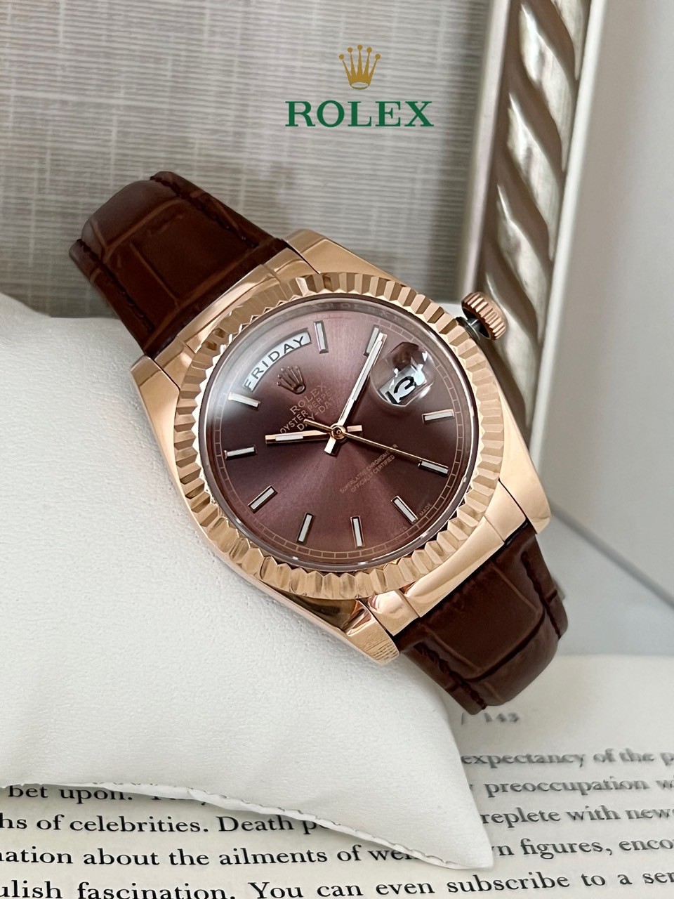 로렉스(ROLEX)데이데이트(DAY-DATE)초코  (국내배송)