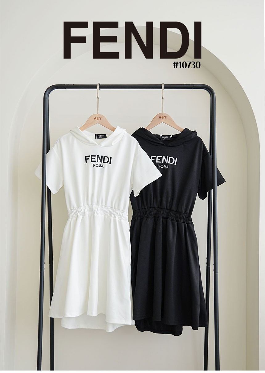 [FENDI] 팬디 여성 뒤트임 반팔 후드원피스(국내배송)