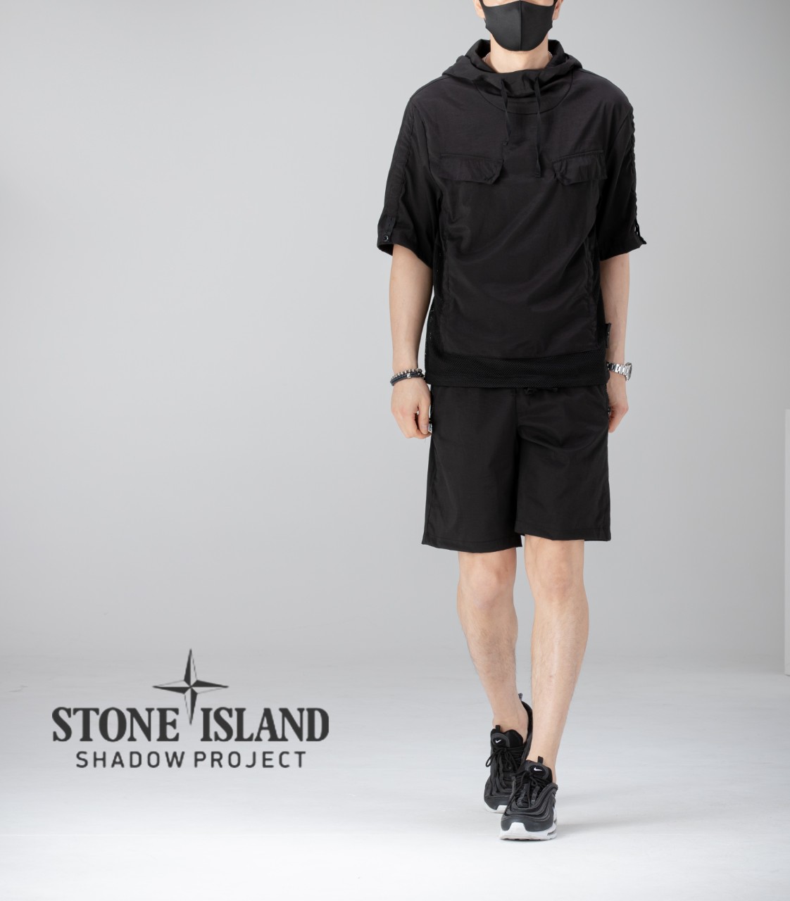 스톤아일랜드 [Stone Island Shadow project] 블랙와펜 하프슬리브 아노락 set 신상입고(국내배송)