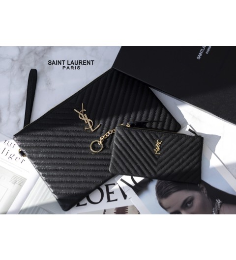 입생로랑 [YSL] 수입 프리미엄 생로랑 램스킨 금장 클러치백 신상 (국내배송)