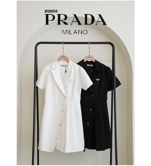 [PRADA] 프라다 수입 여성 언발란스 랩 플리츠 원피스(국내배송)