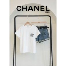 [CHANEL] 샤넬 여성 자수로고 반팔 & 숏데님팬츠 셋(국내배송)