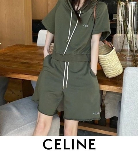 CELINE 셋업 반팔 후드 세트 (국내배송)