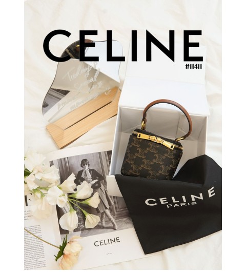 CELINE] 셀린느 트리오페 베니티 케이스 탑핸들 크로스 미니 도시락백(국내배송)