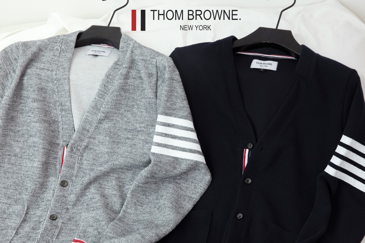 톰브라운 [THOM BROWNE] 수입고급 메리노 삼선 가디건 신상 (국내배송)