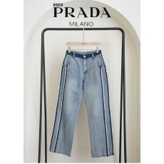 [PRADA] 프라다 여성 빈티치 스트레치 데님 와이드 팬츠(국내배송)