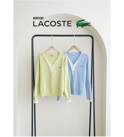 [LACOSTE] 라코스테 여성 브이넥 배색 가디건(국내배송)