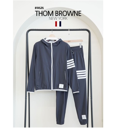 [THOM BROWNE] 톰브라운 사선완장 립스타 후드 자켓 & 트랙팬츠 셋(국내배송)