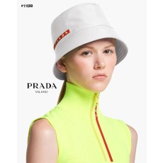 [PRADA] 프라다 레드라인 로고 테크니컬 페브릭 버킷햇 (국내배송)