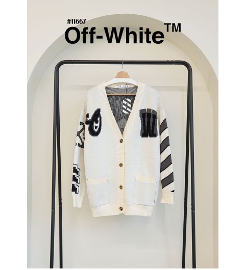 [OFF-WHITE] 오프화이트 남성 디아그 문 울코튼 오버룩 가디건 (국내배송)