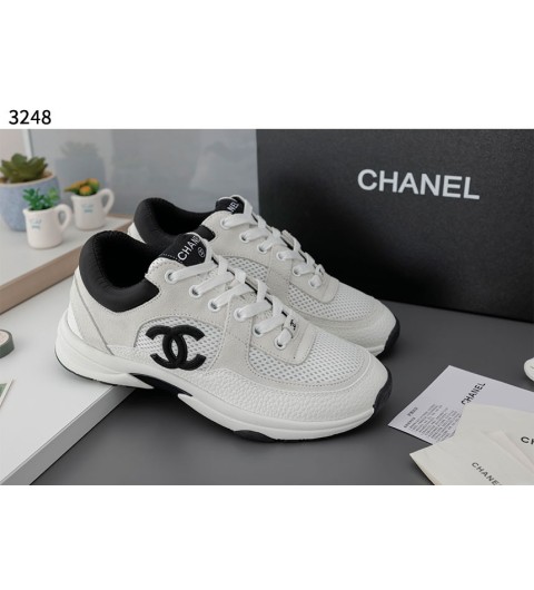 샤넬 [Chanel] 스니커즈 메쉬 스웨이드 카프스킨 & 화이트 블랙 (국내배송)