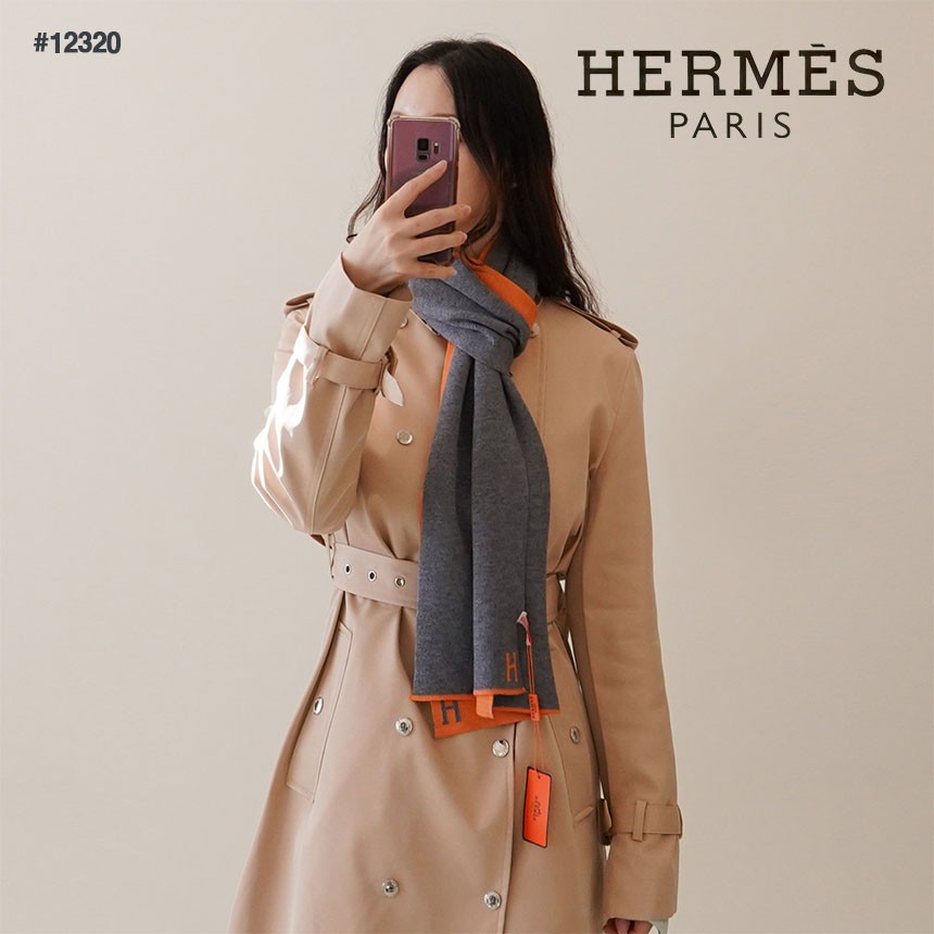 [HERMES] 에르메스 남여공용 리투어 H로고 플란넬 머플러 (국내배송)