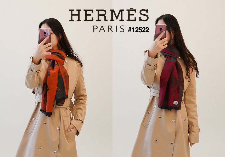 [HERMES] 에르메스 남여공용 Jacquard Horse 캐시미어 머플러 (국내배송)