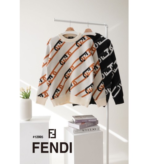 [FENDI] 팬디 남성 자가드 사선FF로고 램스울 니트 스웨터 (국내배송)