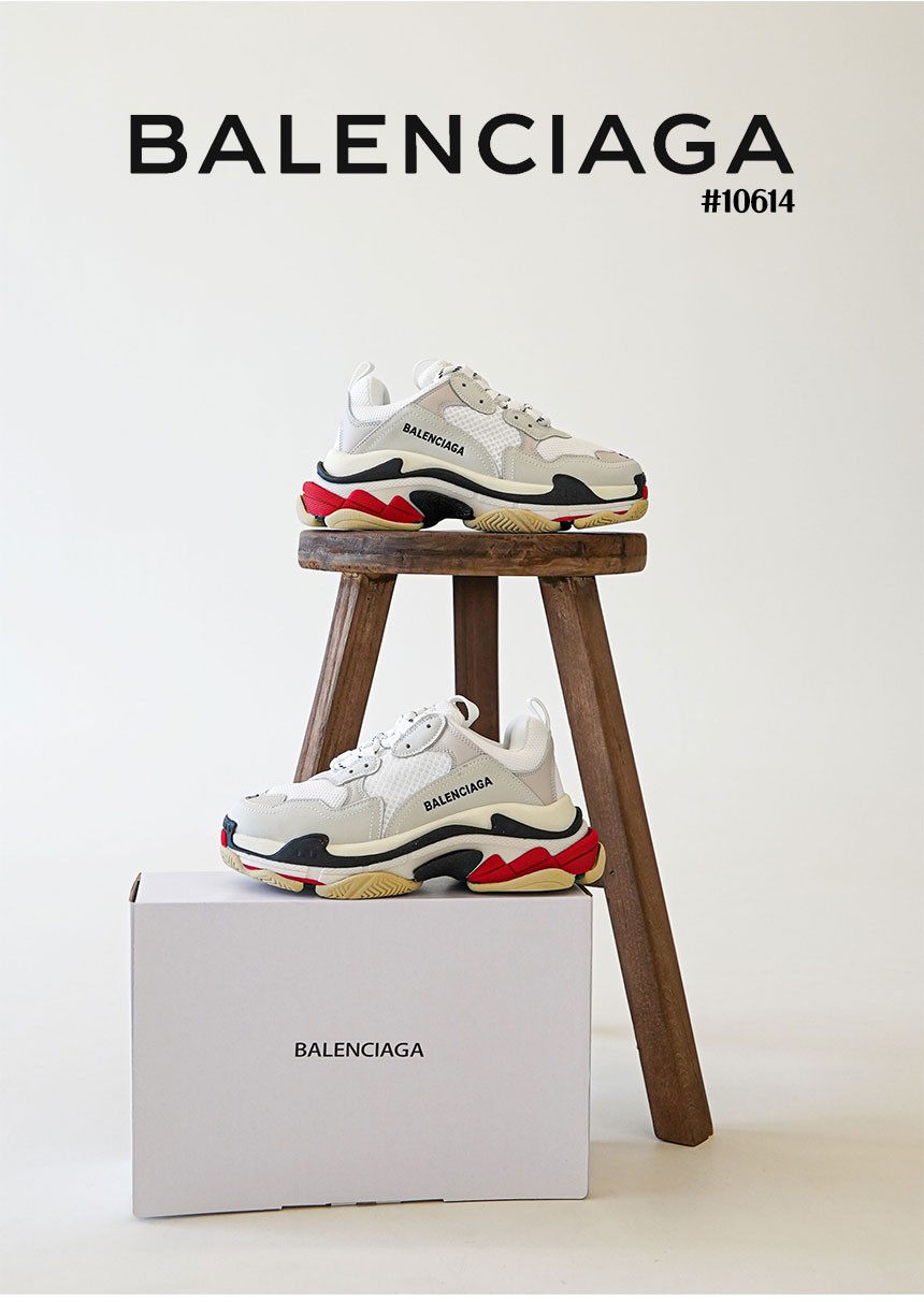 [BALENCIAGA] 발렌시아가 화이트레드 트리플S 스니커즈 (국내배송)