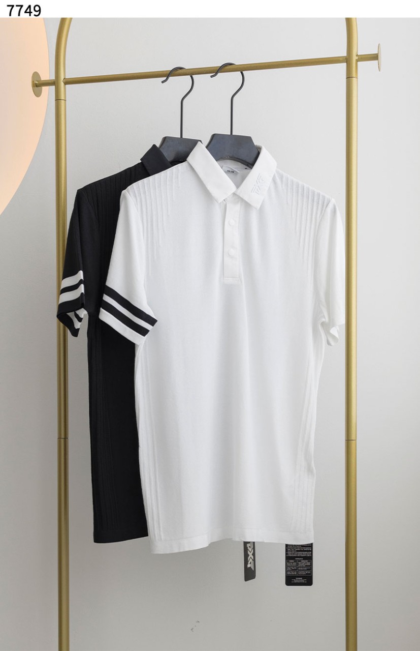 PXG 수입고급 SUMMER KNIT HYBRID COLLAR SHORT SLEEVE T-SHIRT(국내배송)