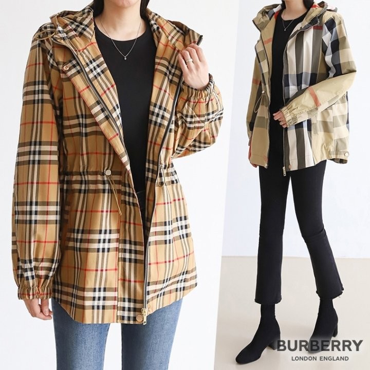 버버리 Classic check hoodie jacket 국내배송