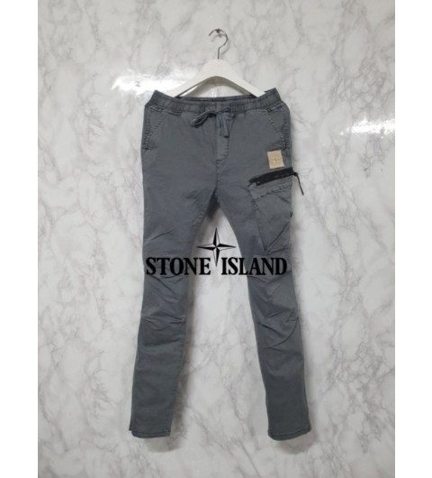 스톤아일랜드 ST 블랙지퍼 비대칭 카고 밴딩팬츠 국내배송