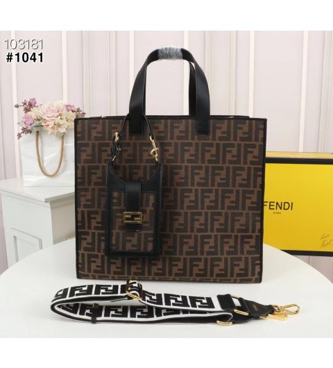 팬디 FF 자카드 패브릭 토트백 국내배송